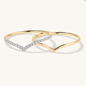 Mejuri Diamond Wishbone Stacker Set